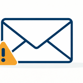 E-Mail-Umschlag mit Warnsymbol